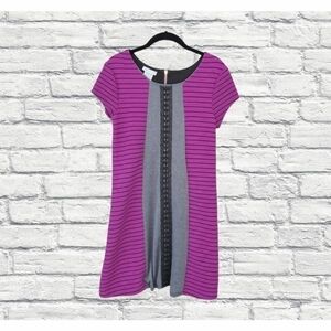 Bonnie Purple & Black Texture Stripe Dress Girl's Size 16